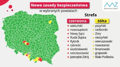 Photo of Powiaty: limanowski i nowotarski żółtymi strefami